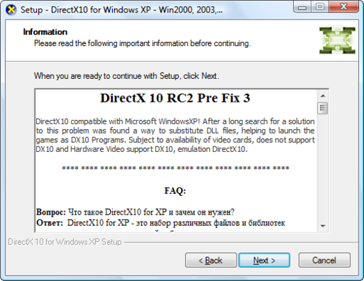 dx10 for windows xp