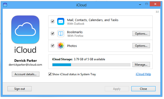 download icloud control panel for windows 10