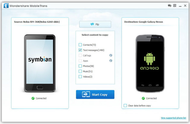 download the new for android MobieTrans 2.3.8