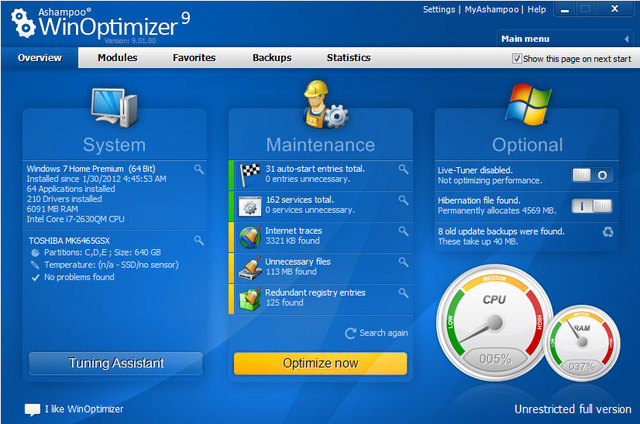 download the last version for android Ashampoo WinOptimizer 26.00.13